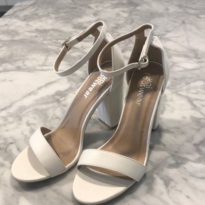 White chunky heel